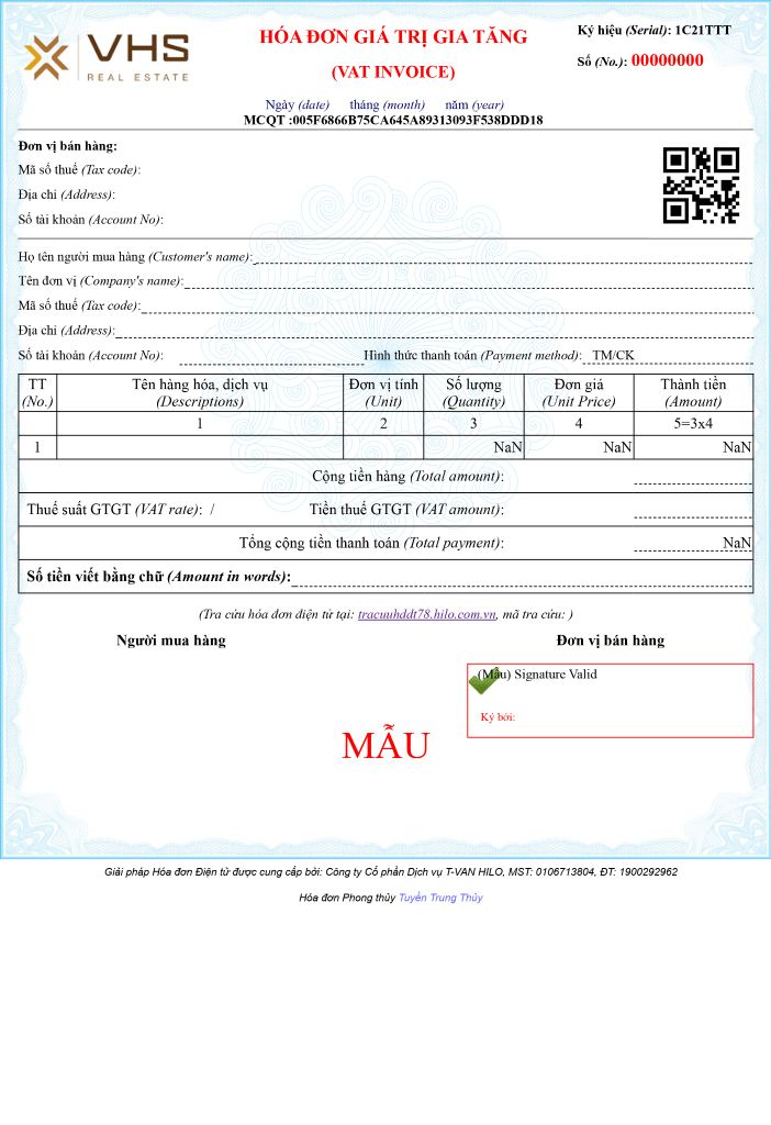 Tuyền Trung Thủy - Hóa đơn điện tử ngũ hành Hilo Invoice - HIN 300 - HIN 500 - HIN 1000 - HIN 5000 - HIN 10000