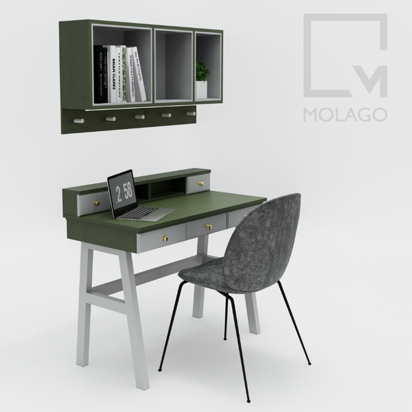 Bộ bàn học, bàn làm việc gỗ 3 món CB013 Neo chic | Molago Bộ bàn học, bàn làm việc gỗ 3 món CB013 Neo chic | Molago
