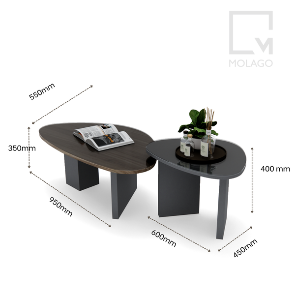 Bộ 2 bàn trà gỗ sofa T001 Miniwa | Molago Bộ 2 bàn trà gỗ sofa T001 Miniwa | Molago