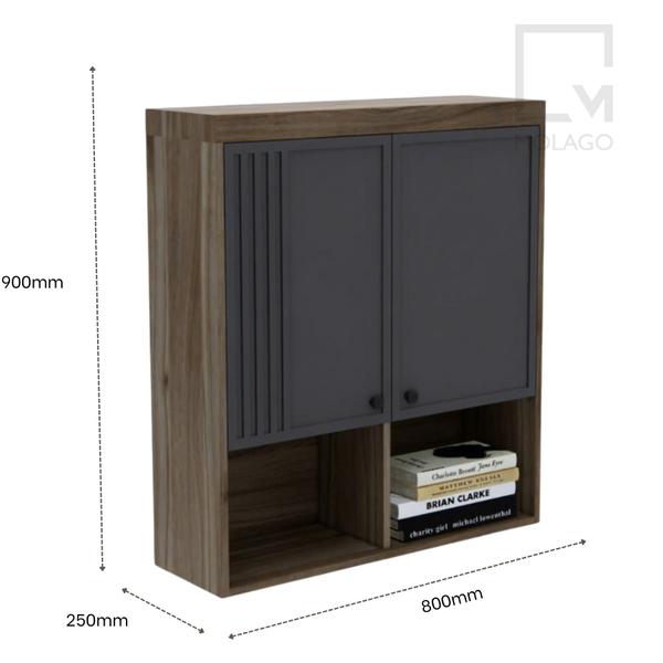 Bộ tủ kệ sách gỗ treo tường K004 Miniwa | Molago Bộ tủ kệ sách gỗ treo tường K004 Miniwa | Molago