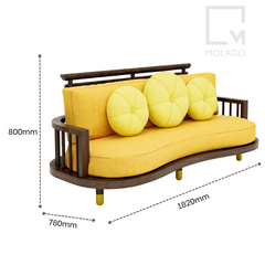 Ghế băng sofa phòng khách, kết hợp bàn trà gỗ sang trọng