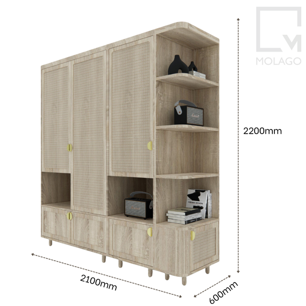 Bộ tủ kệ quần áo, tủ gỗ 3 món CB032 Sakura | Molago Bộ tủ kệ quần áo, tủ gỗ 3 món CB032 Sakura | Molago