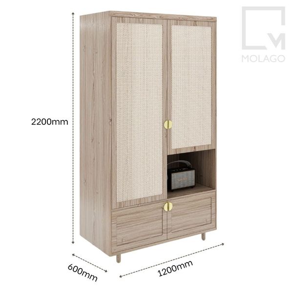 Tủ quần áo gỗ, tủ đồ nhiều ngăn, nhiều kích thước K006 Sakura | Molago Tủ quần áo gỗ, tủ đồ nhiều ngăn, nhiều kích thước K006 Sakura | Molago
