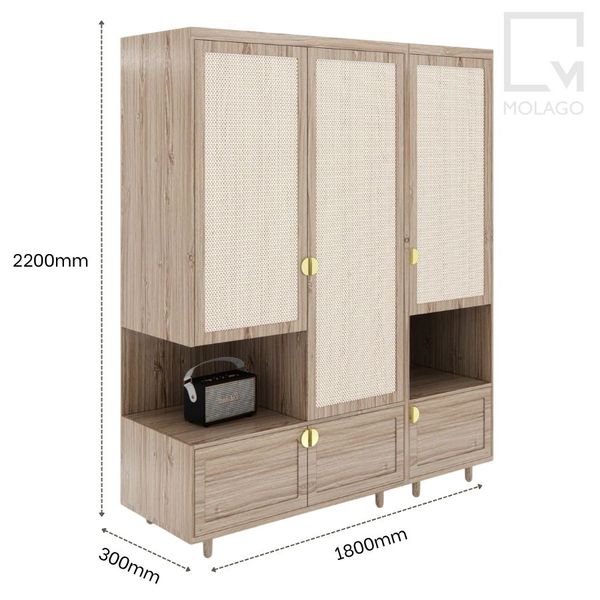 Bộ tủ quần áo gỗ, tủ quần áo decor 2 món CB030 Sakura | Molago Bộ tủ quần áo gỗ, tủ quần áo decor 2 món CB030 Sakura | Molago