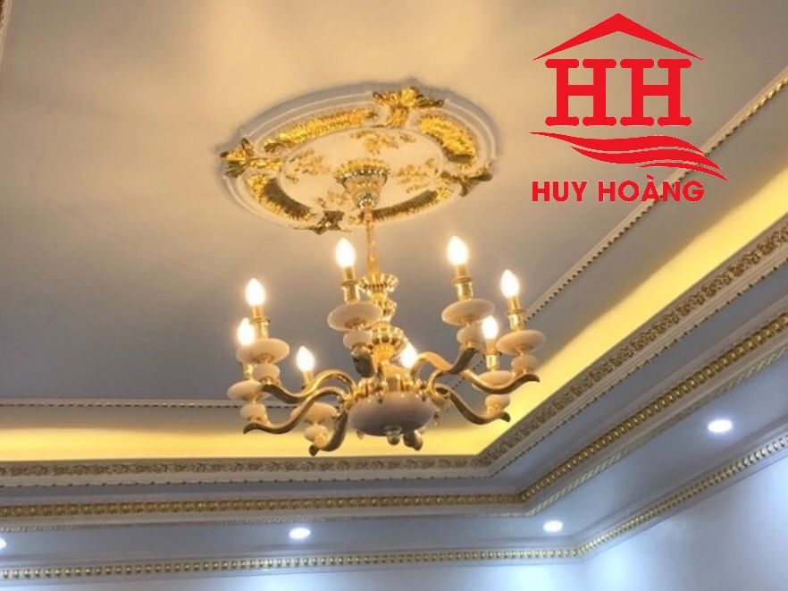 Đèn Chùm Đồng Mạ Vàng 24k Đá Tự Nhiên HH2366/8