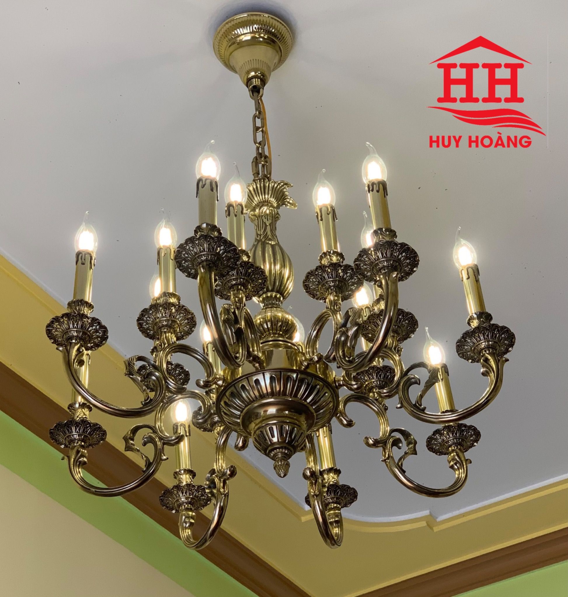 Đèn Chùm Đồng Mạ Giả Cổ HH2892/16