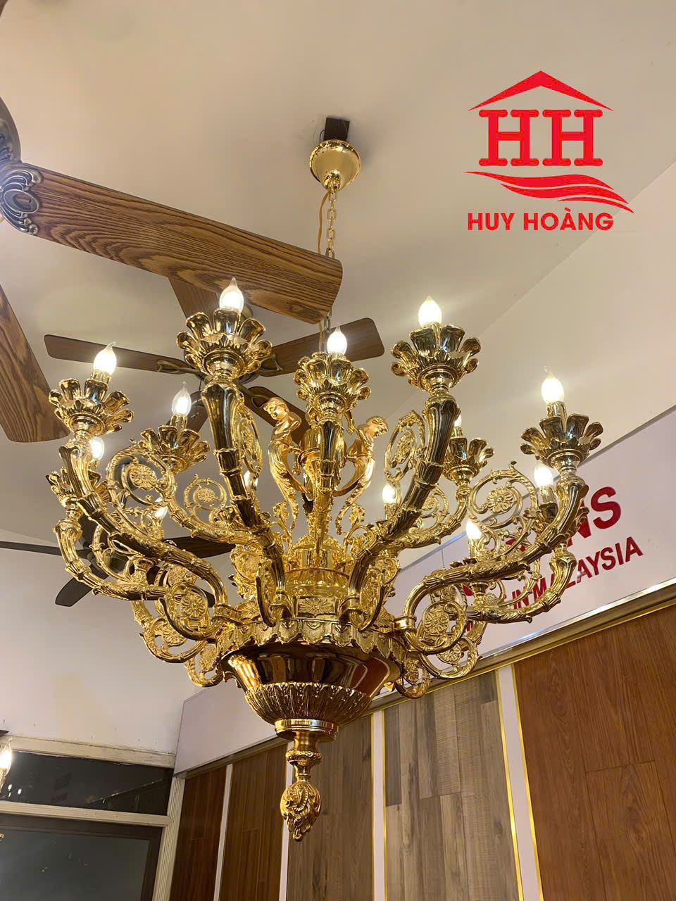Đèn Chùm Đồng Mạ Vàng 24k HH9863/15