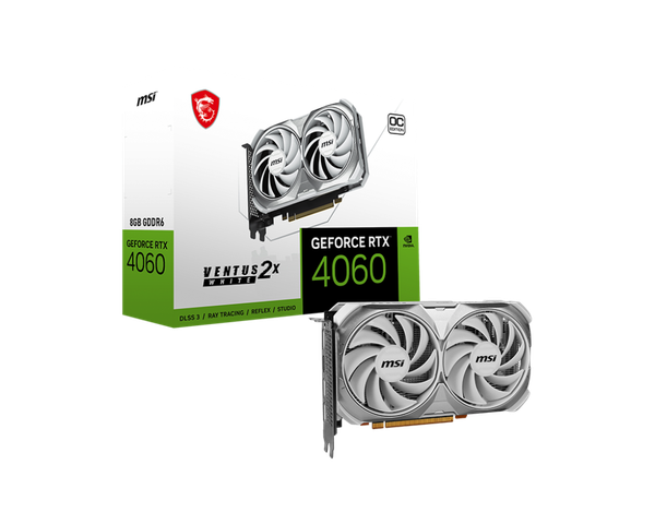 MSI RTX 4060 VENTUS 2x WHITE 美品！白色！ 真っ白なクーラーを搭載した「GeForce RTX 4060 VENTUS 2X WHITE 8G OC