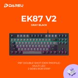 Bàn phím cơ Gaming DAREU EK87 v2 GRAY BLACK (2 sides RGB strip, Multi-Led, PBT Double Shot OEM profile, DareU DREAM sw)