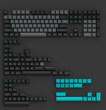 AKKO Keycap set – Black & Cyan (PBT Double-Shot/ASA profile/197 nút)