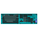 AKKO Keycap set – Black & Cyan (PBT Double-Shot/ASA profile/197 nút)
