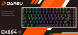 Bàn phím cơ Gaming DAREU EK884 84KEY (RGB, Blue/ Brown/ Red D switch)