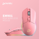 Chuột không dây Gaming DAREU EM901 RGB - PINK (BRAVO ATG4090 sensor)