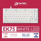 Bàn phím cơ Gaming DAREU EK75 WHITE (2 sides RGB strip, DareU DREAM / FIREFLY sw, Type-C)