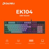 Bàn phím cơ Gaming DAREU EK104 GREY x BLACK (2 sides RGB strip, Multi-Led, PBT Double Shot OEM profile, DareU DREAM / FIREFLY sw)