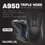 Chuột không dây Gaming DAREU A950 TRIPLE MODE (BLACK / PINK) - SUPERLIGHT, FAST CHARING DOCK