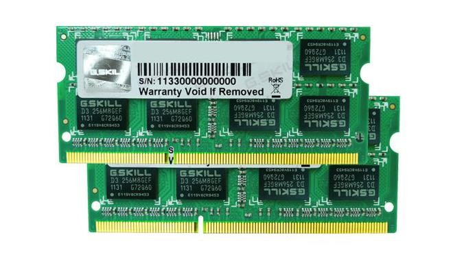 G.SKILL SQ - 4GB (2x2G) DDR3 1600MHz - F3-12800CL9D-4GBSQ for notebook