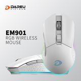 Chuột không dây Gaming DAREU EM901 RGB - WHITE (BRAVO ATG4090 sensor)