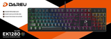 Bàn phím cơ Gaming DAREU EK1280 104KEY (RGB, Blue/ Brown/ Red D switch)