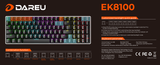 Bàn phím cơ Gaming DAREU EK8100 100KEY (RGB, Blue/ Brown/ Red D switch)