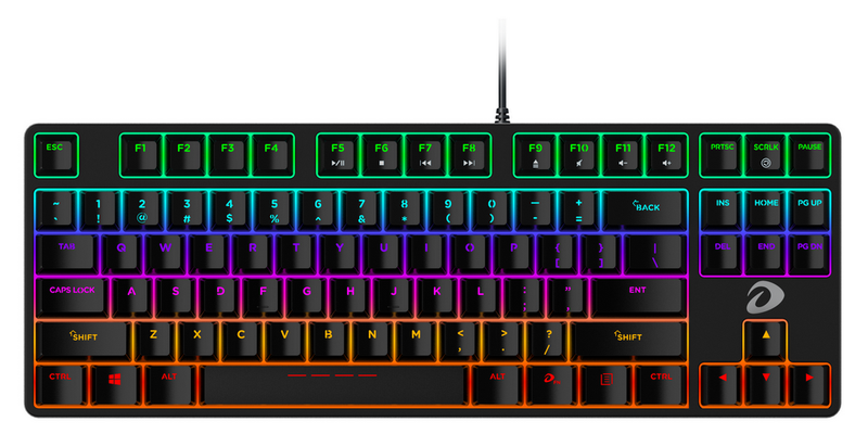 Bàn phím cơ Gaming DAREU EK87s - Black (RED Led, Blue/ Brown/ Red D switch)