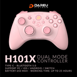 Tay cầm chơi game không dây DAREU H101X (Dual Mode: Type-C, Bluetooth)