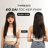 Tóc Kẹp Phím Thật NAKIQUEEN Set 9 Dải Đen Tự Nhiên 45cm (Ngang Eo)