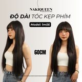 Tóc Kẹp Phím Thật NAKIQUEEN Set 9 Dải Đen Tự Nhiên Thẳng 60cm (Ngang hông)