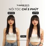 Tóc Kẹp Phím Thật NAKIQUEEN Set 3 Dải Đen Tự Nhiên 40cm (Ngang Ngực)