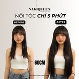 Tóc Kẹp Phím Thật NAKIQUEEN Set 3 Dải Đen Tự Nhiên 60cm (Ngang Hông)