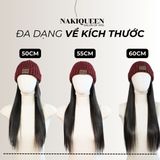 Tóc Kẹp Phím Thật NAKIQUEEN Set 3 Dải Đen Tự Nhiên 45cm (Ngang Eo)