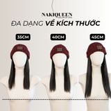 Tóc Kẹp Phím Thật NAKIQUEEN Set 3 Dải Đen Tự Nhiên 45cm (Ngang Eo)