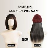 Tóc Kẹp Phím Thật NAKIQUEEN Set 3 Dải Đen Tự Nhiên 45cm (Ngang Eo)