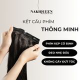 Tóc Kẹp Phím Thật NAKIQUEEN Set 3 Dải Đen Tự Nhiên 60cm (Ngang Hông)