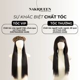 Tóc Kẹp Phím Thật NAKIQUEEN Set 3 Dải Đen Tự Nhiên 60cm (Ngang Hông)