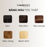 Tóc Kẹp Phím Thật NAKIQUEEN Set 9 Dải Đen Tự Nhiên Thẳng 60cm (Ngang hông)