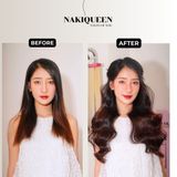Tóc Kẹp Phím Thật NAKIQUEEN Set 9 Dải Đen Tự Nhiên 45cm (Ngang Eo)