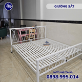 Giường Sắt Tròn Mẫu Đan Lưới Kích Thước 1m8 x 2m, Màu Trắng – Thiết Kế Sang Trọng, Bền Bỉ