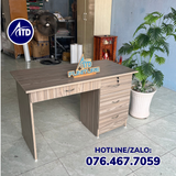Bàn làm việc gỗ ép phủ melamine - màu xám tối