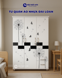 Tủ quần áo nhựa Đài Loan - in 3D hoa bồ công anh