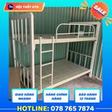 Giường tầng sắt hộp 4X8 màu kem