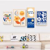 SET 5 Tranh Ghép Treo Tường Tropical kèm Khung Phòng Làm Việc/ Quán Trà Chanh/ Trang Trí Phòng khách/ Decor Quán cafe/ Decor Nhà