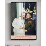 Tranh Treo Tường Bác Hồ Kính Yêu Bác Giáp /Tranh Treo Tường Phòng khách/ Phòng Làm Việc/ Tranh Tráng Gương Thầy Bóng