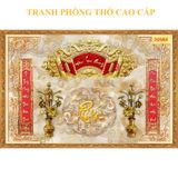 Tranh lụa 5D dán tường phòng thờ in UV phủ Nano lau chùi thoải mái không bay màu (Tặng kèm keo)