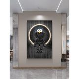 Tranh Gấu BearBrick Tráng Gương Treo Phòng Khách,Quán Spa,Quán Cafe