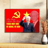 ẢNH TRÁNG GƯƠNG BO VIỀN VÀNG CAO CẤP bác Nguyễn Phú Trọng Bác Hồ Bác Giáp treo tường - Ảnh tráng gương 3D chất lượng cao treo tường để đời đời ghi nhớ công ơn Bác Khung Tranh Phòng Khách