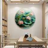 CỠ LỚN - TRANH TRÒN HOA SEN treo tường nghệ thuật cho phòng thờ, phòng khách #tranhtrangtri #tranhhoasen Phòng Khách Decor Phòng Decor Tường Đồng