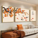 Bộ 3 Tranh Treo Tường Hươu Tài Lộc Tráng Gương Trang Trí Decor Phòng Khách Hợp Phong Thủy, Quà Tặng Tân Gia