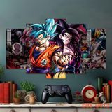 Tranh tráng gươm , tranh DRAGON BALL ghép 5 tấm. Tranh decor quán, phòng khách nhà ở phòng ngủ theo sở thích của bnaj