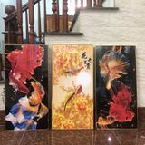 Tranh Tráng Gương Hoa Mai Vàng Phú Quý Tặng Kèm Đinh/ Tranh Phòng Khách/ Hành lang